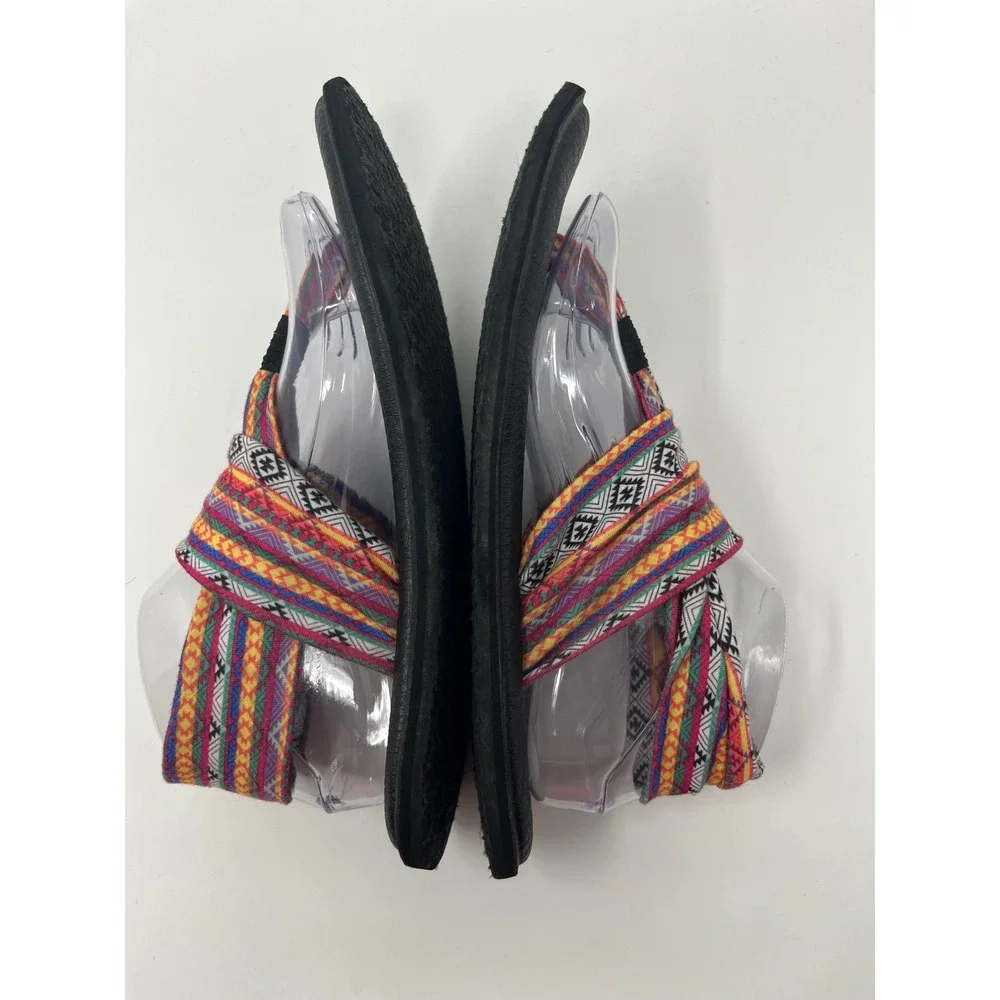 Sanuk Yoga Sling 2 Geometric Knit Sandal Women 9 Multicolor Boho   Hippie Tribal